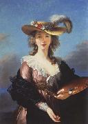 Elisabeth-Louise Vigee-Lebrun, Self-Portrait in a Straw